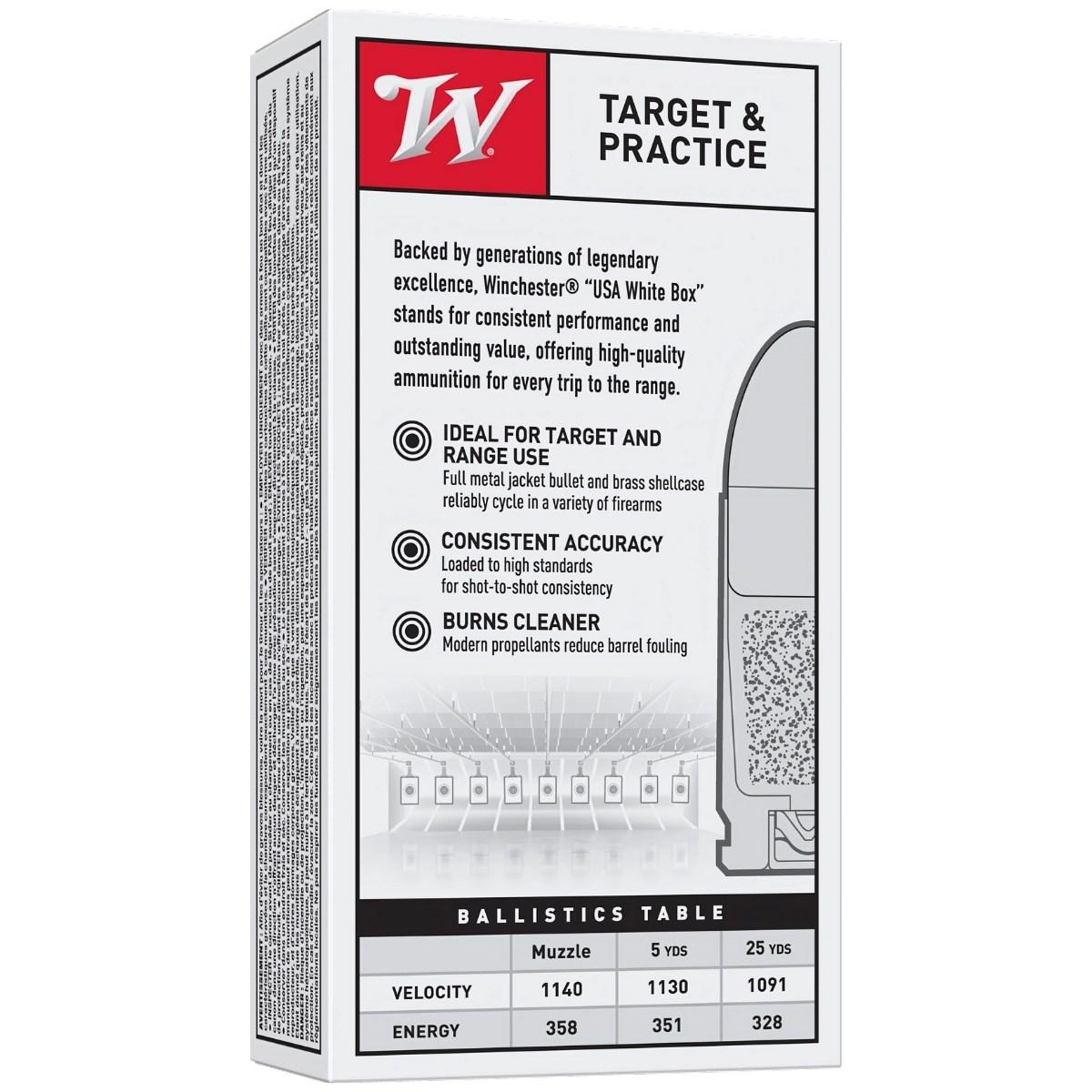 winchester fmj target practice 9x19 124gr 8g w9mm12450