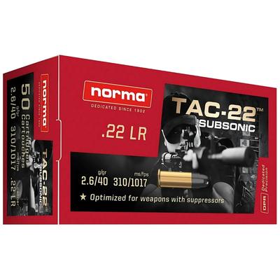 .22 LR Norma Subsonic 40gr