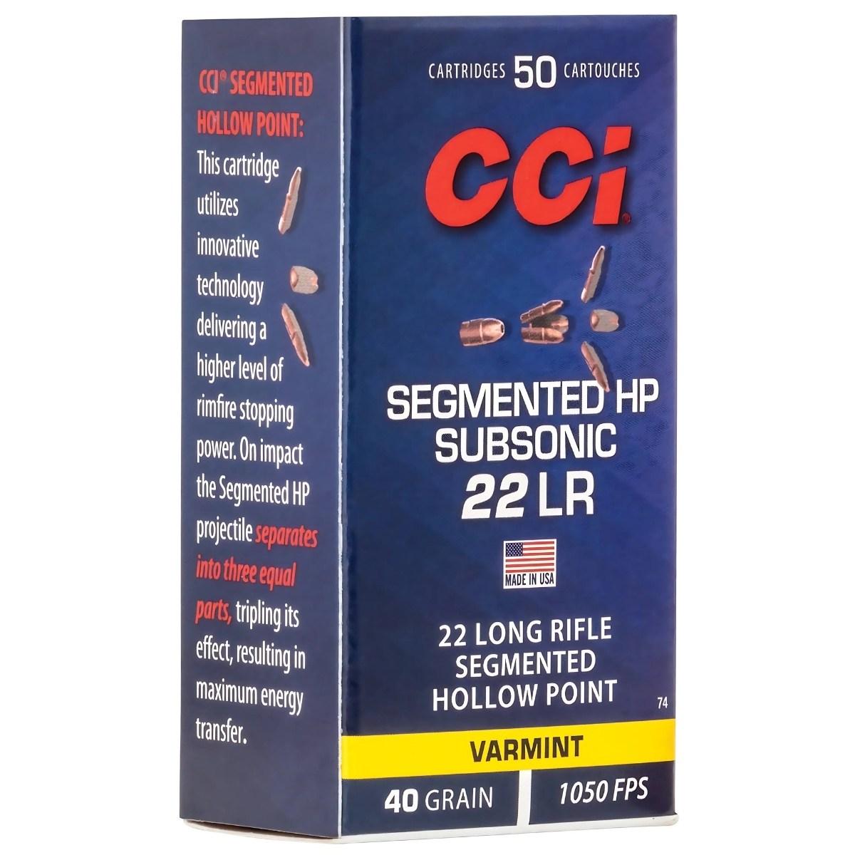 22 lr cci segmented hp subsonic 40gr