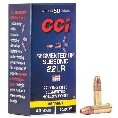 cci 22 lr segmented hp subsonic 40gr