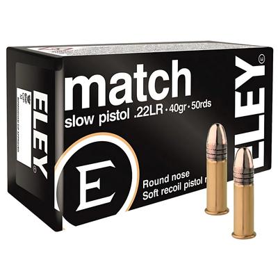 22 lr eley match slow pistol 40gr 2 59g