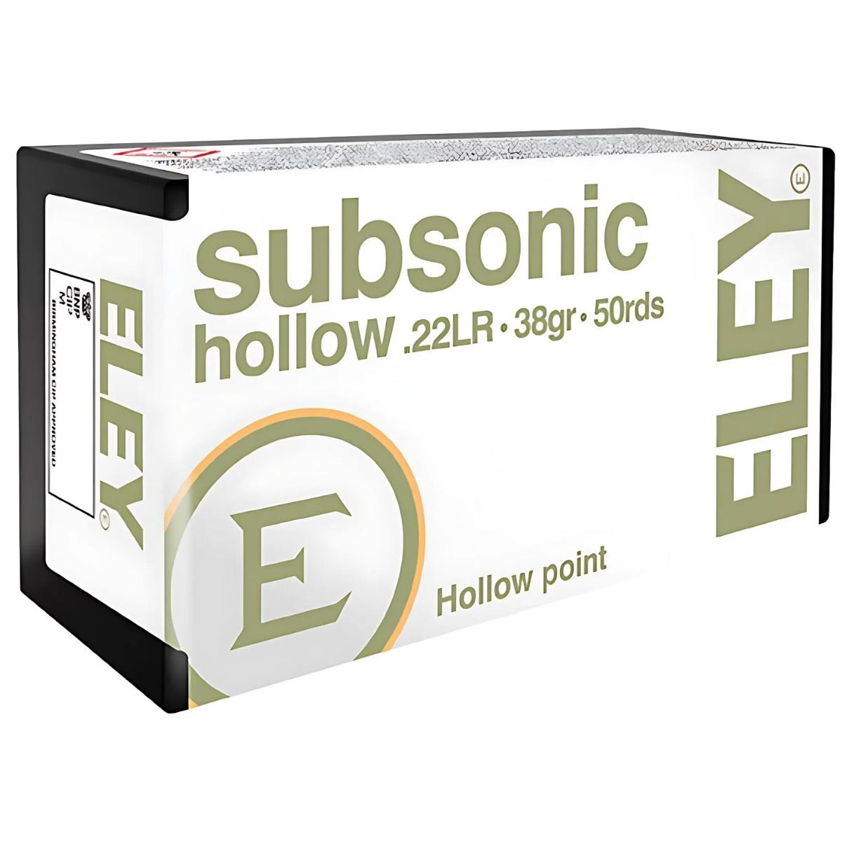 22 lr eley subsonic hollow 38gr 2 46g