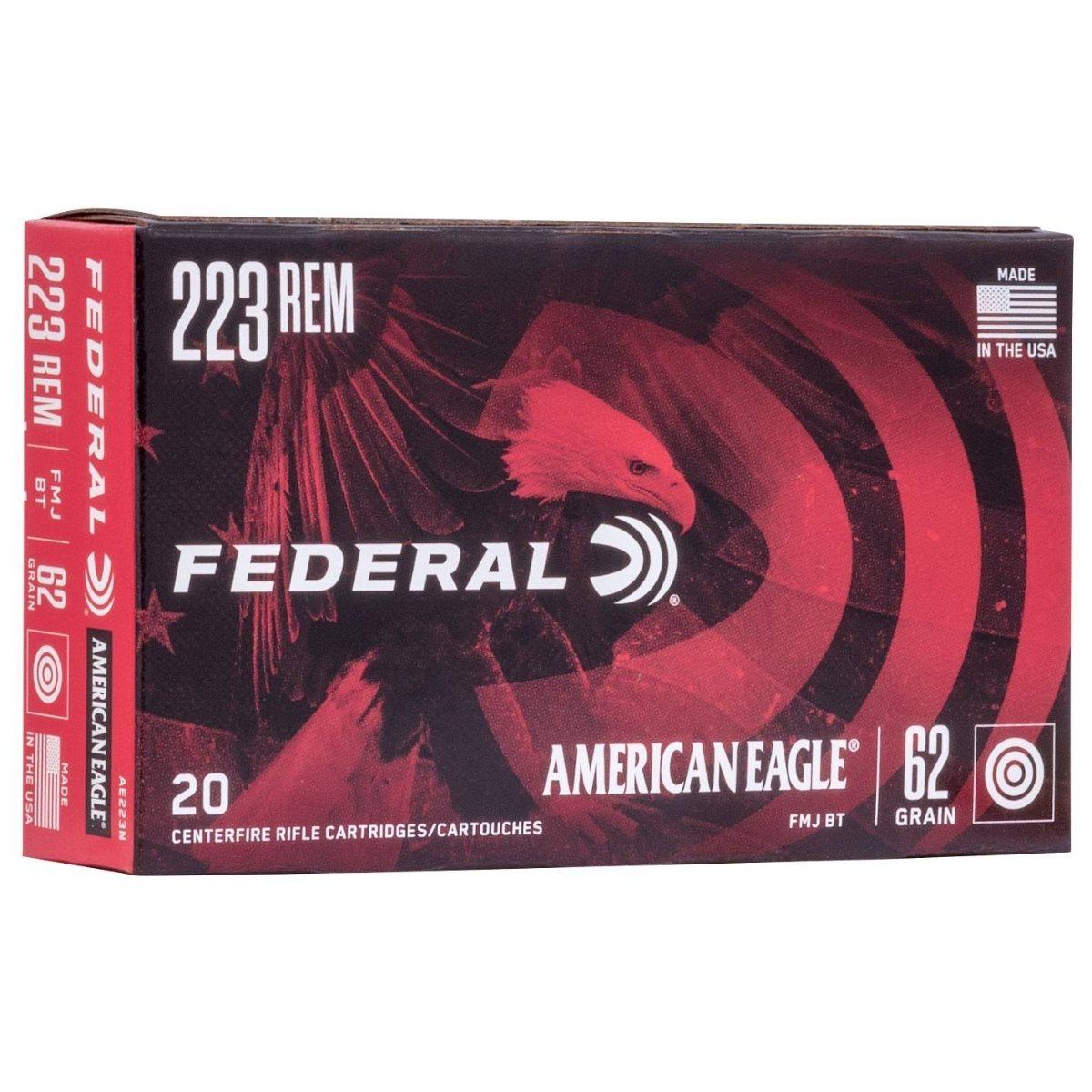 223 rem federal fmjbt american eagle 62gr ae223n