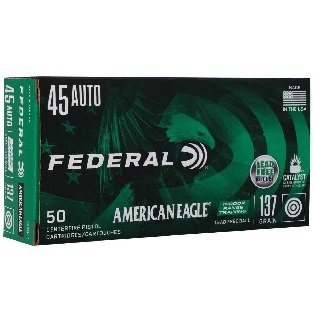 45 acp federal lead free irt american eagle 137gr 8 9g ae45lf1
