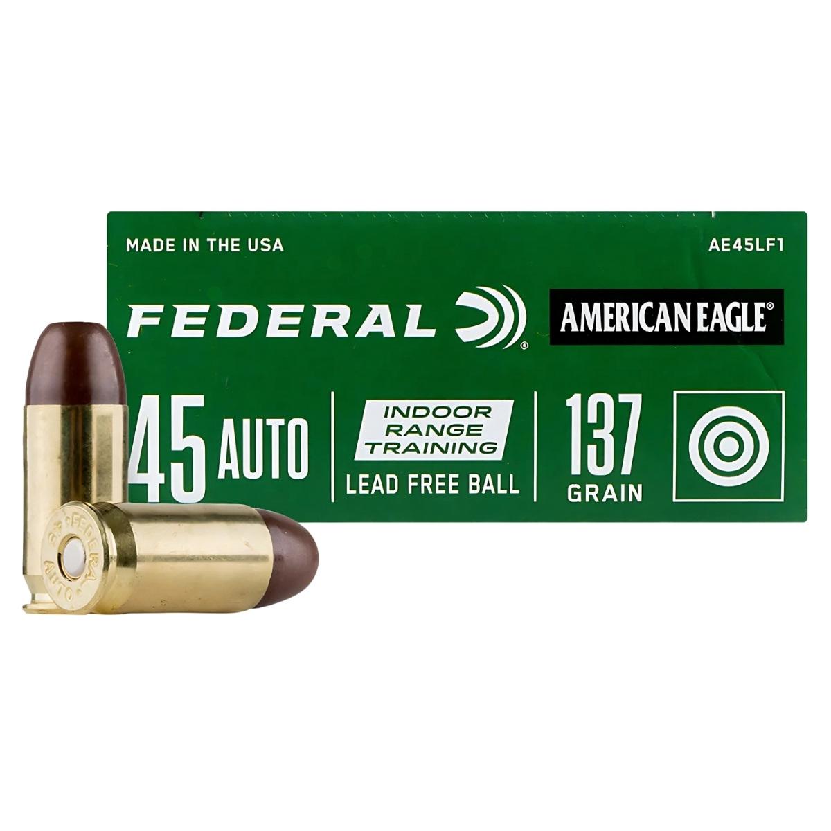 45 acp federal lead free irt american eagle 137gr 8 9g ae45lf1