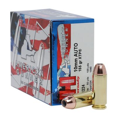 hornady xtp american gunner 10mm auto 155gr 10g 91224