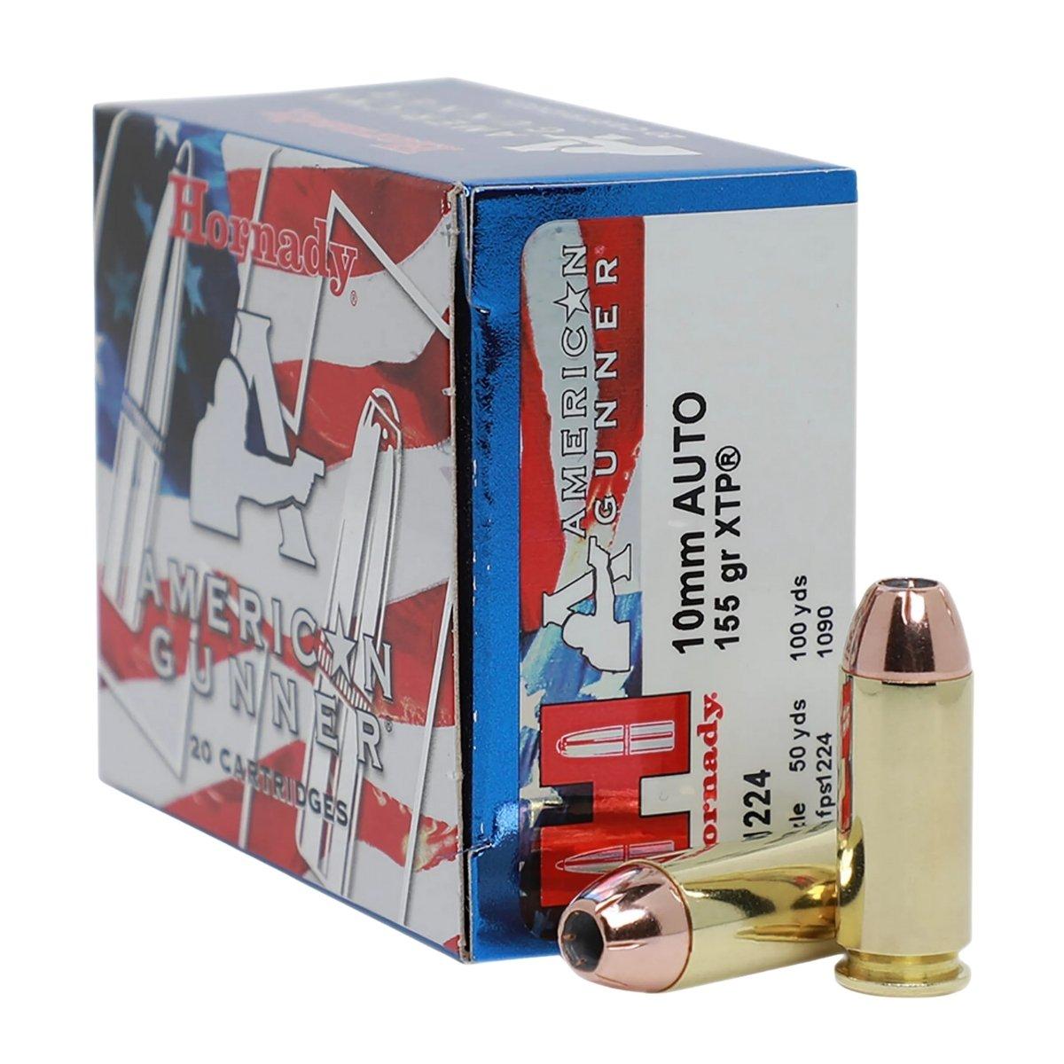 hornady xtp american gunner 10mm auto 155gr 10g 91224