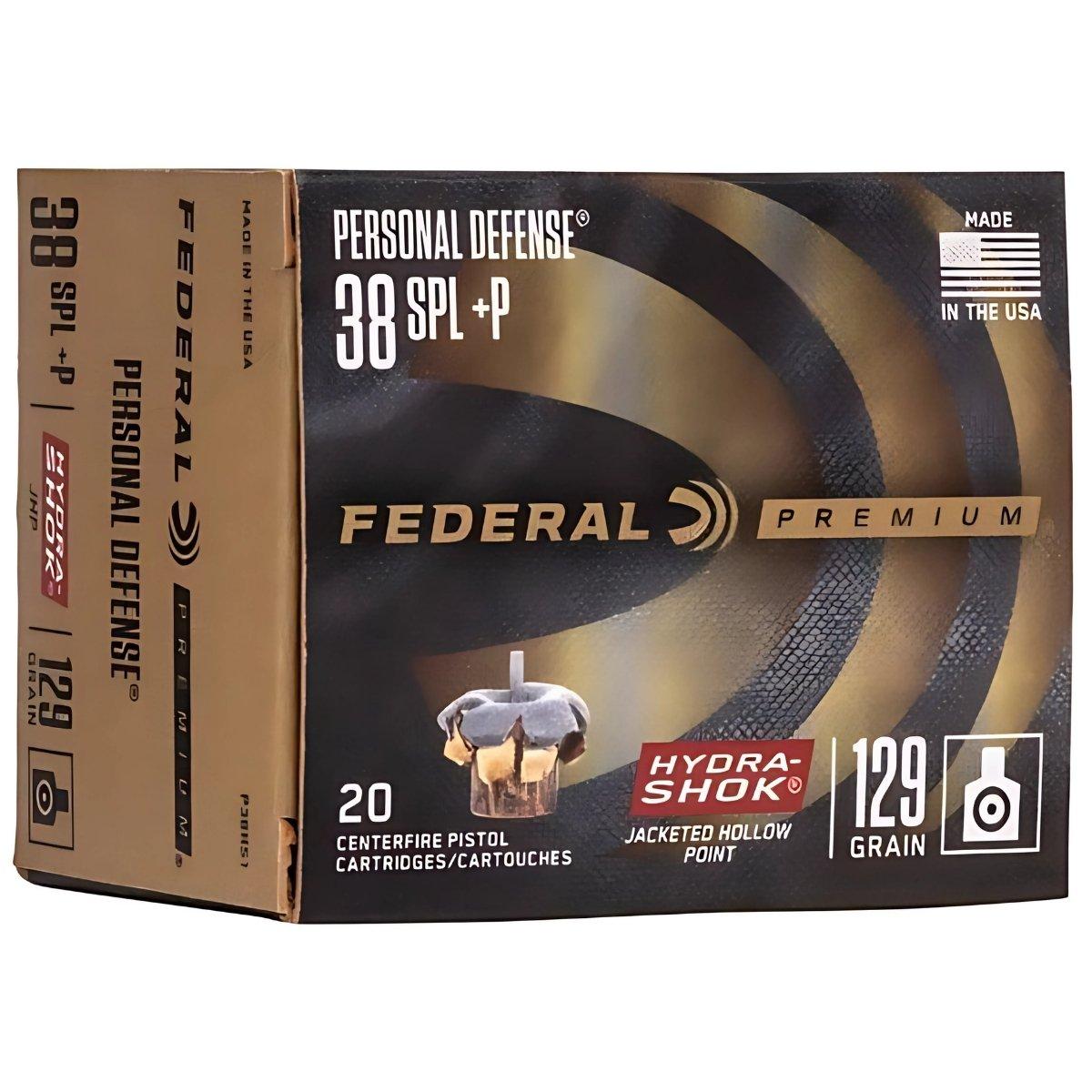 federal 38 spec jhp p hydra shok premium 129gr