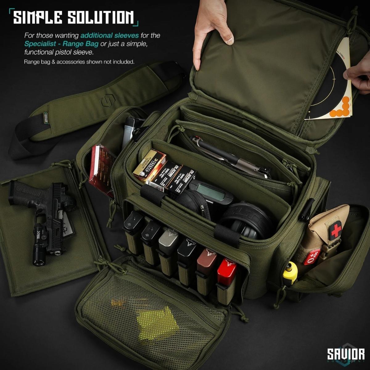 savior wkladka pistol sleeve do specialist range bag 3 pack zielona hc ra3gun spare 3pc og