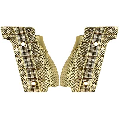 lok grips okladziny chwytu gridlok brass do walther q series sf
