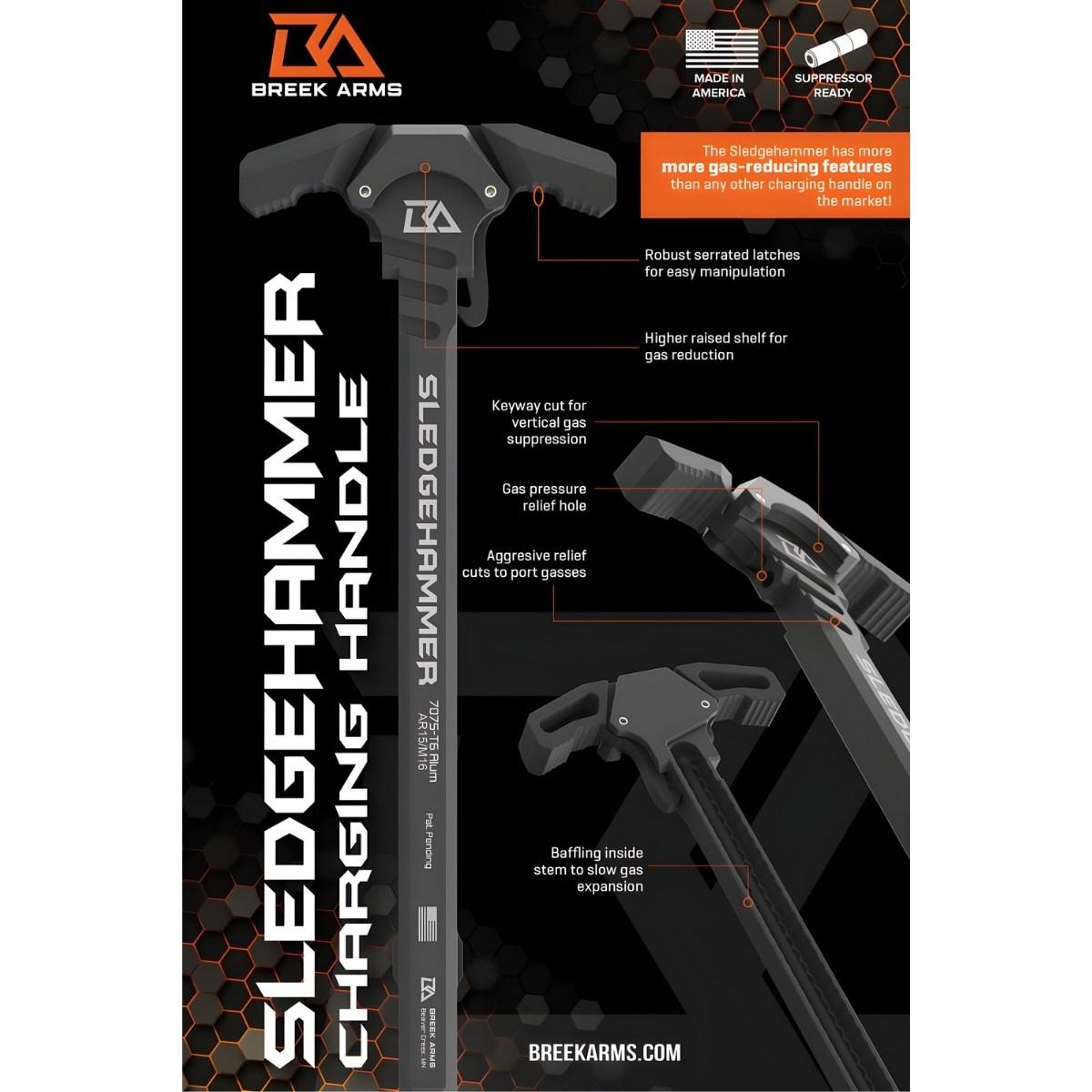 breek arms obustronna dzwignia przeladowania ar 15 sledgehammer black brk6015
