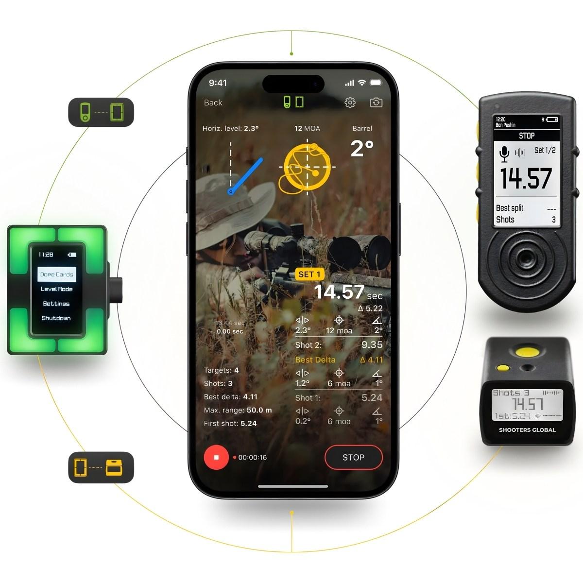 shooters global analizator strzalow i poziomica elektroniczna pulse pro long range