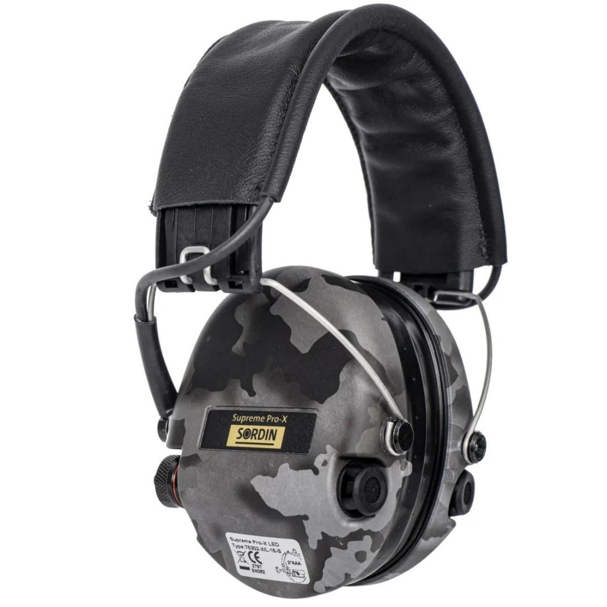 sordin sluchawki aktywne supreme pro x led czarna skorzana opaska wkl zelowe night camo sor75302 x l 15 s