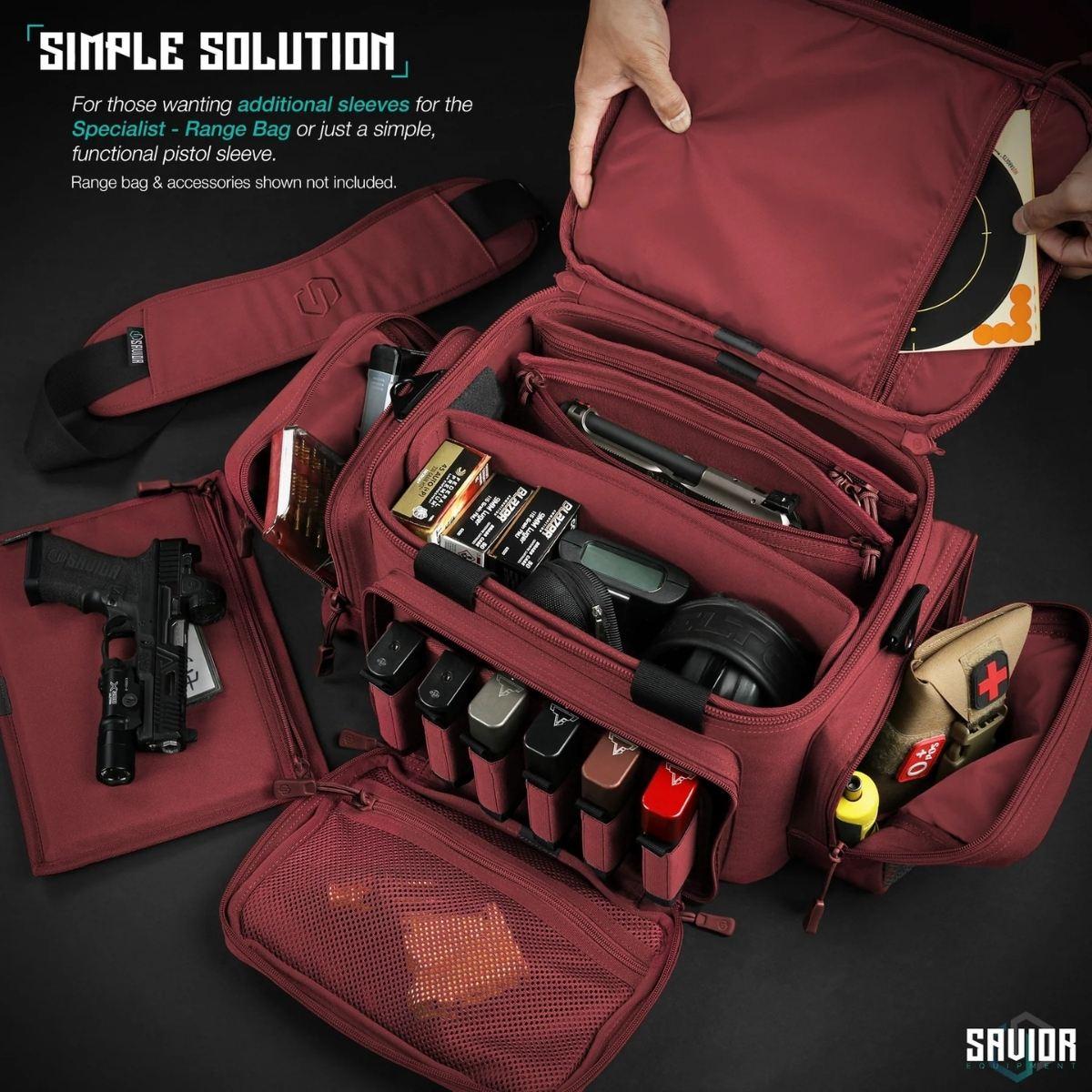 savior wkladka pistol sleeve do specialist range bag 3 pack red hc ra3gun spare 3pc rd