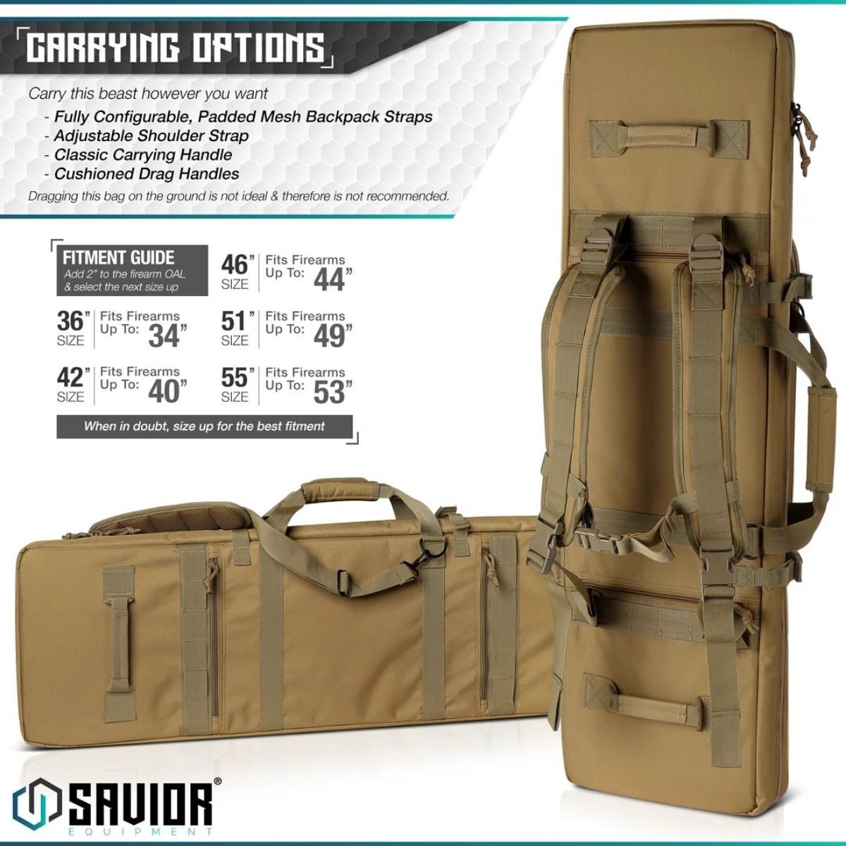 savior torba double rifle bag urban warfare 51 tan rb 5112dg ver2 tn