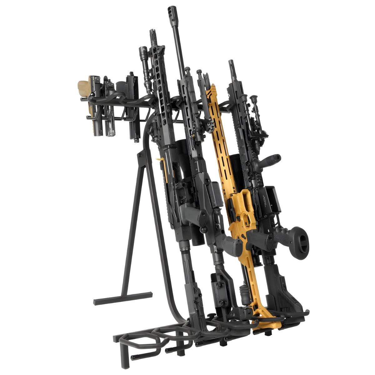 savior skladany stojak na bron 6 x karabinek 8 x pistolet portable firearm rack stand czarny rk rif6 st bk