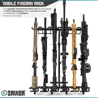 savior skladany stojak na bron 6 x karabinek 8 x pistolet portable firearm rack stand czarny rk rif6 st bk