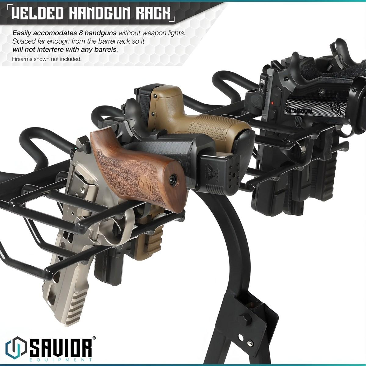 savior skladany stojak na bron 6 x karabinek 8 x pistolet portable firearm rack stand czarny rk rif6 st bk