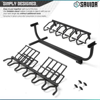 savior skladany stojak na bron 6 x karabinek 8 x pistolet portable firearm rack stand czarny rk rif6 st bk