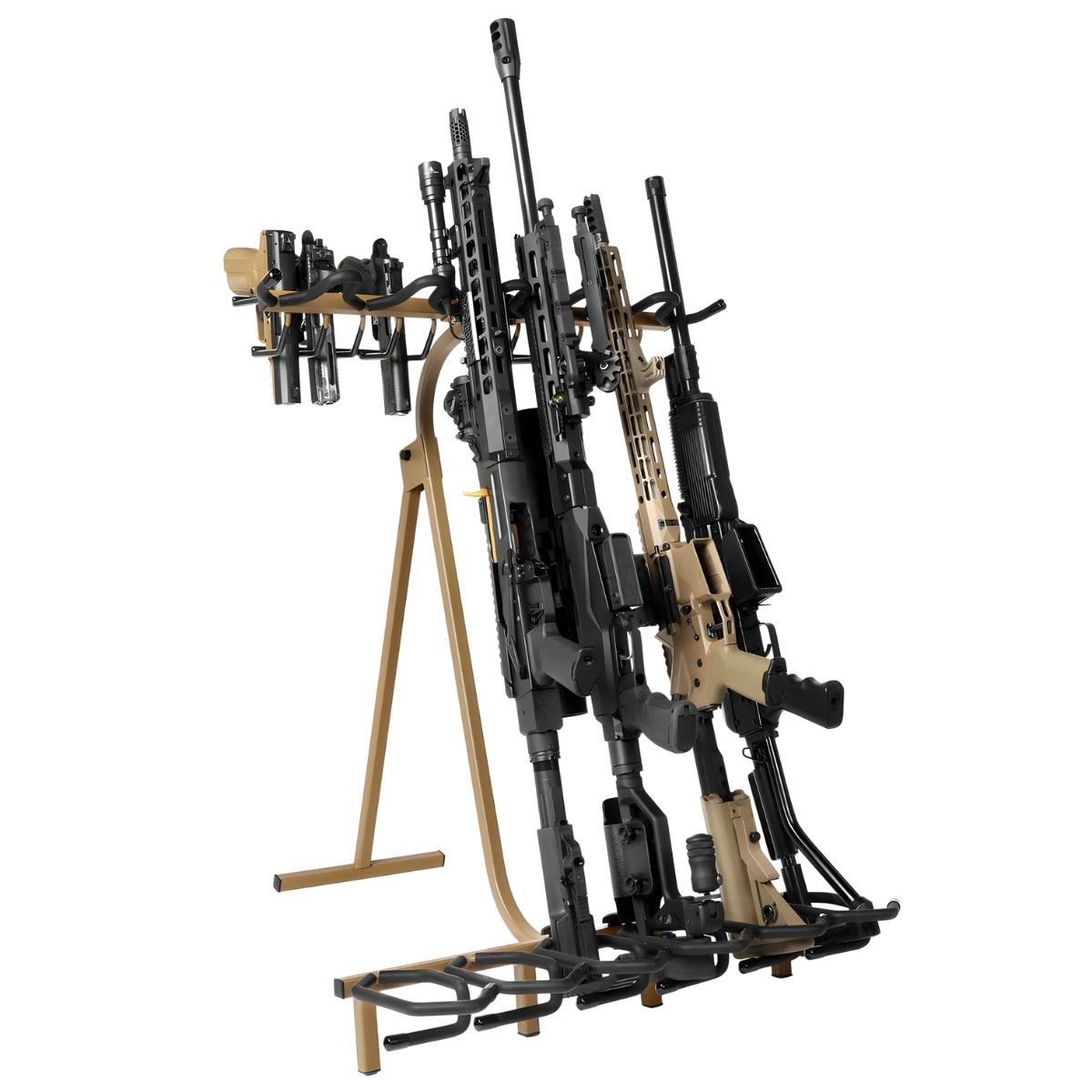 savior skladany stojak na bron 6 x karabinek 8 x pistolet portable firearm rack stand tan rk rif6 st tn