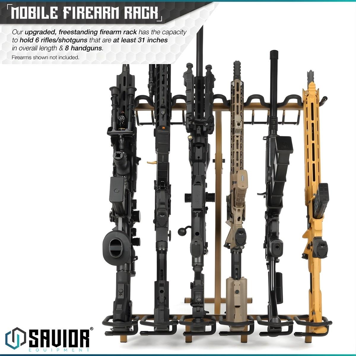 savior skladany stojak na bron 6 x karabinek 8 x pistolet portable firearm rack stand tan rk rif6 st tn