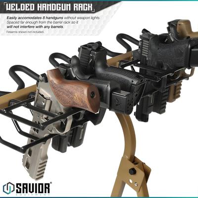 savior skladany stojak na bron 6 x karabinek 8 x pistolet portable firearm rack stand tan rk rif6 st tn
