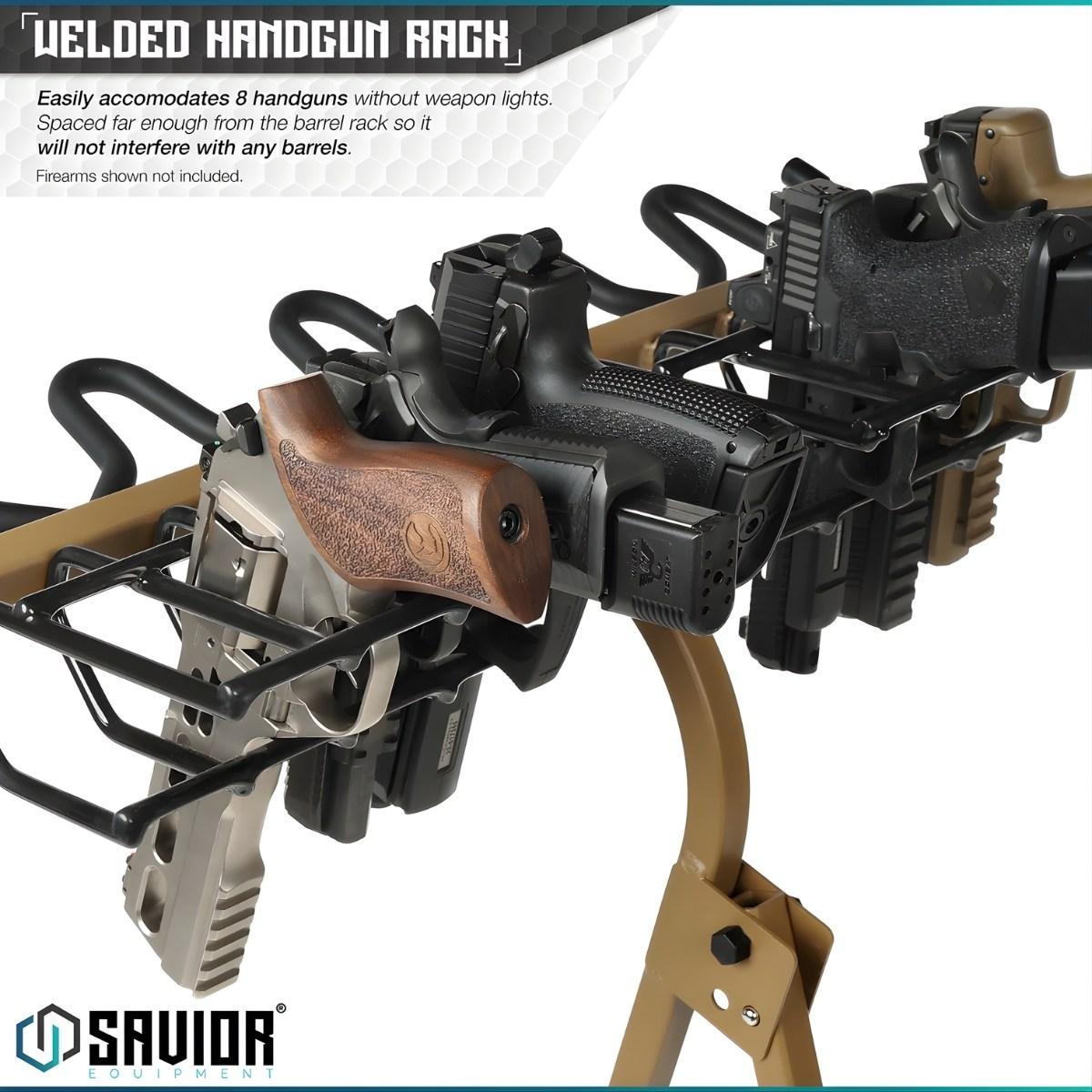 savior skladany stojak na bron 6 x karabinek 8 x pistolet portable firearm rack stand tan rk rif6 st tn
