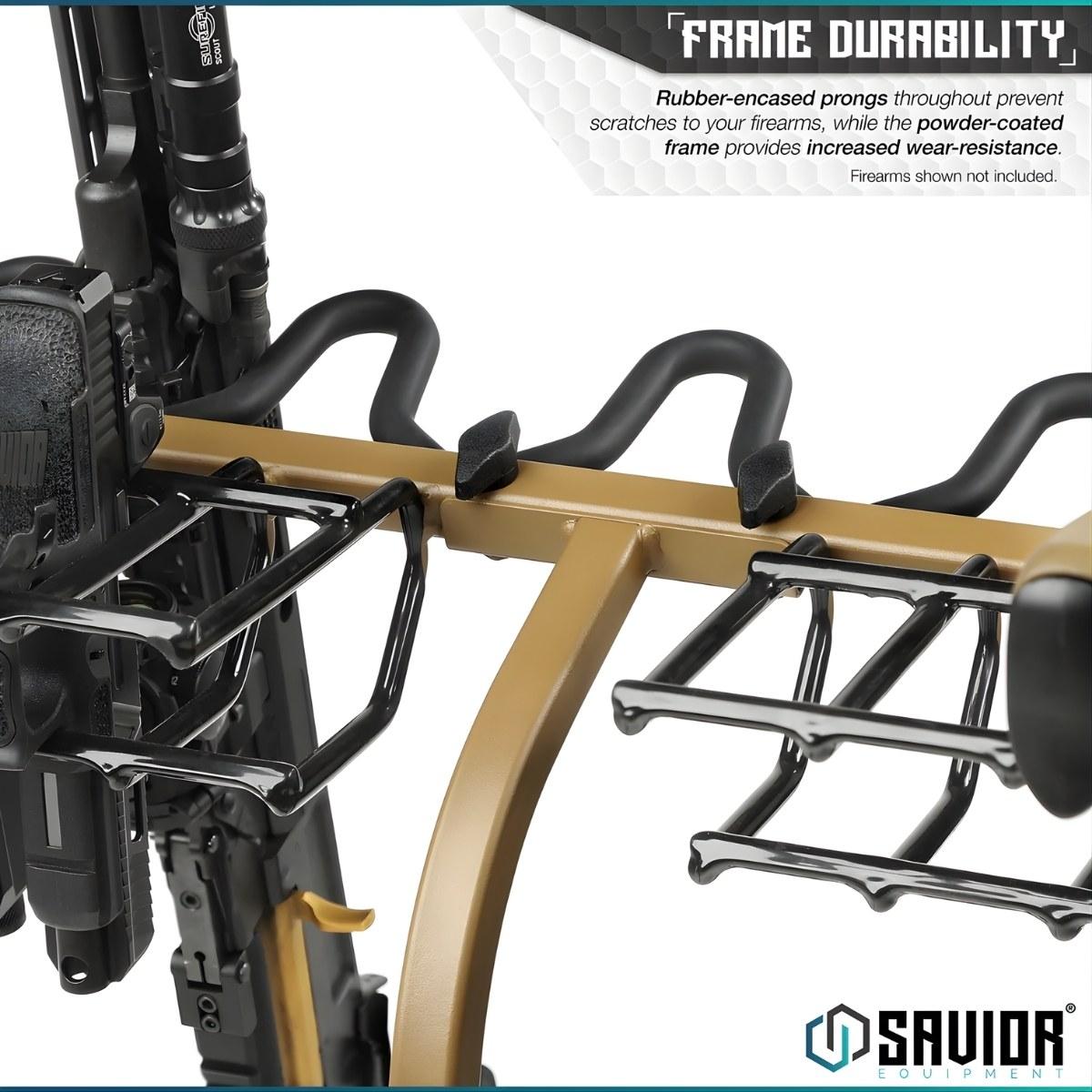 savior skladany stojak na bron 6 x karabinek 8 x pistolet portable firearm rack stand tan rk rif6 st tn