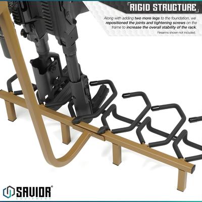savior skladany stojak na bron 6 x karabinek 8 x pistolet portable firearm rack stand tan rk rif6 st tn