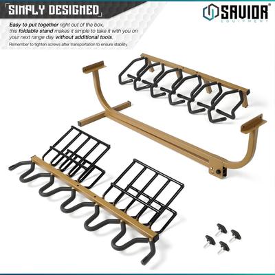 savior skladany stojak na bron 6 x karabinek 8 x pistolet portable firearm rack stand tan rk rif6 st tn