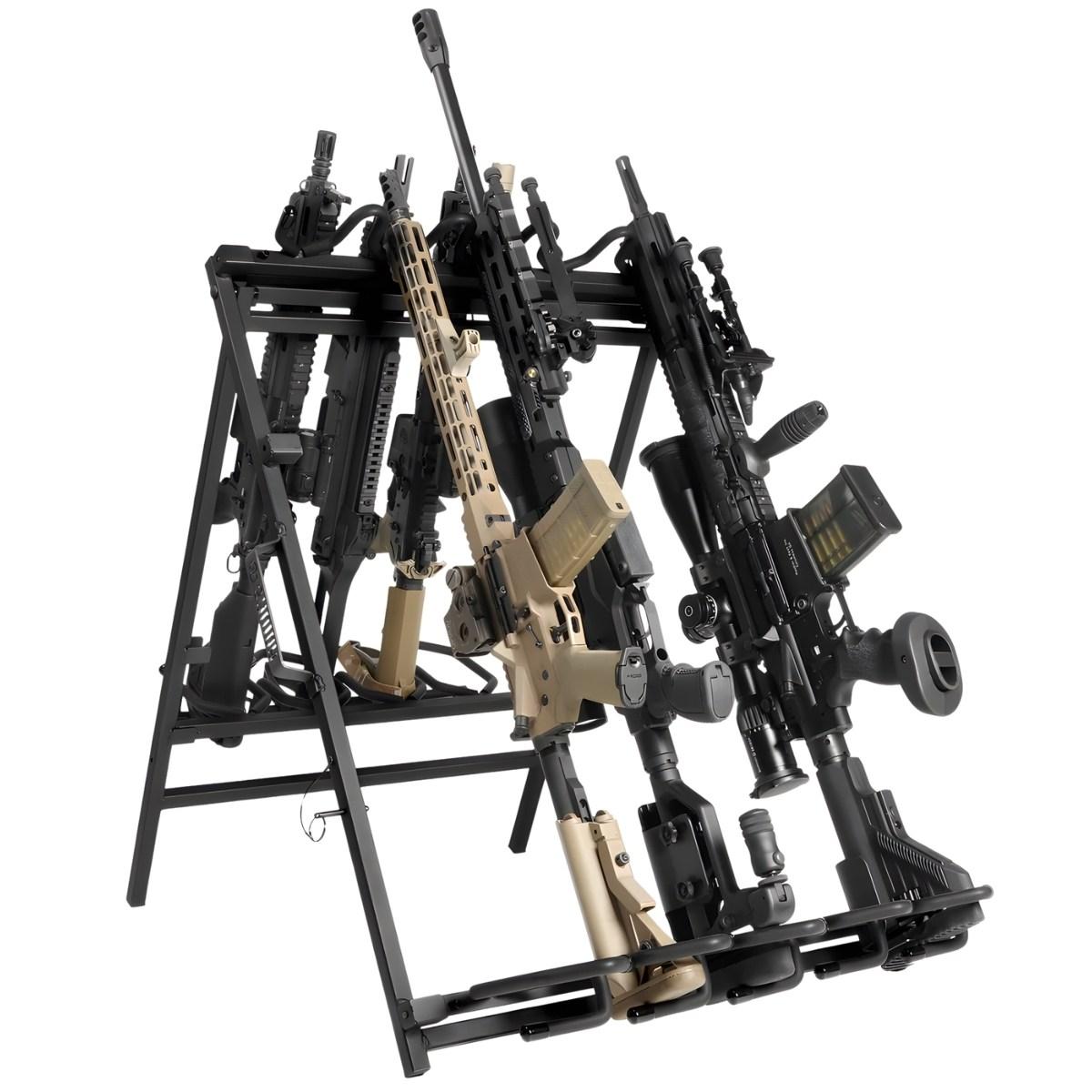 savior skladany stojak na bron dluga 9 slotow portable sbr rack stand czarny rk sbr9 st bk