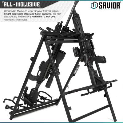 savior skladany stojak na bron dluga 9 slotow portable sbr rack stand czarny rk sbr9 st bk