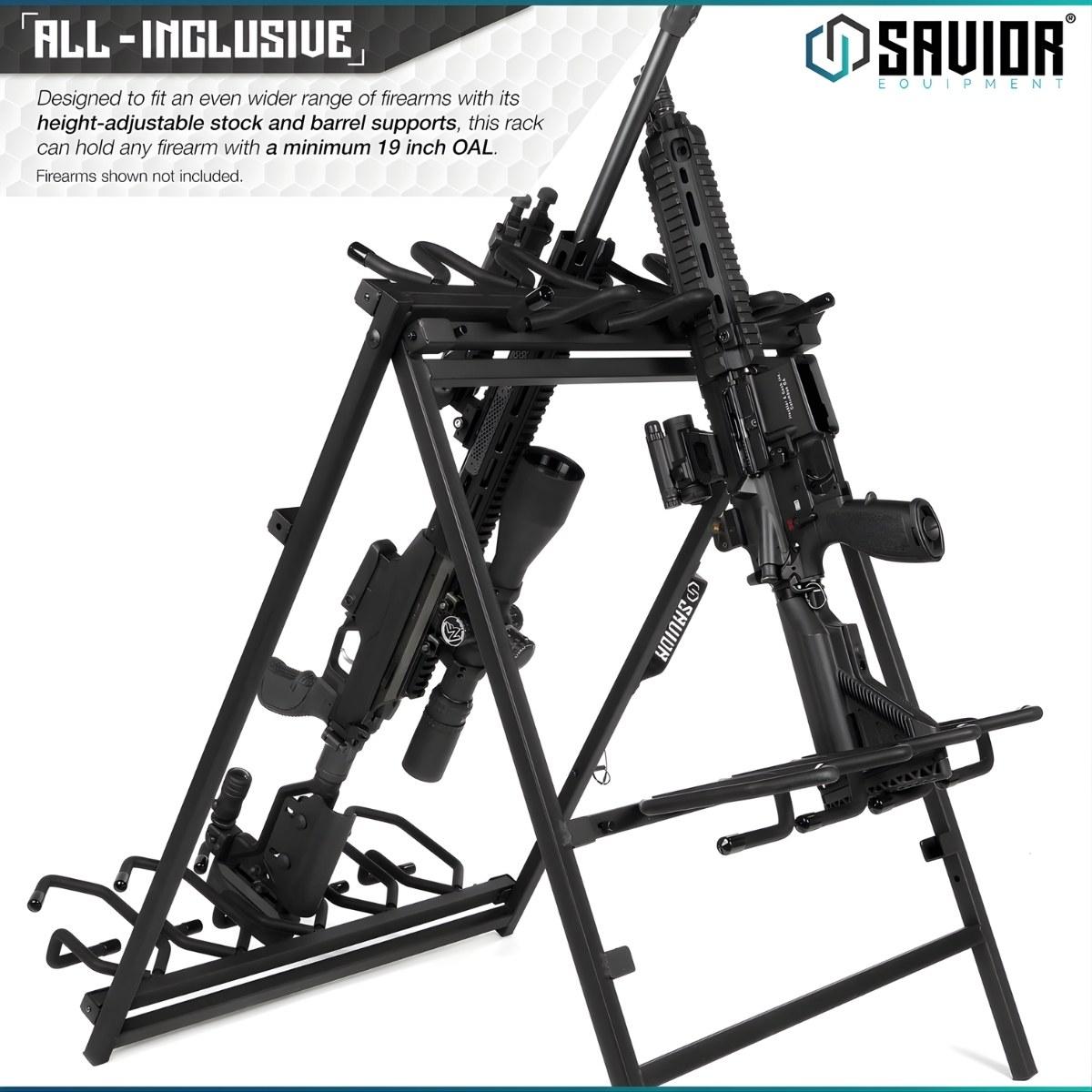 savior skladany stojak na bron dluga 9 slotow portable sbr rack stand czarny rk sbr9 st bk
