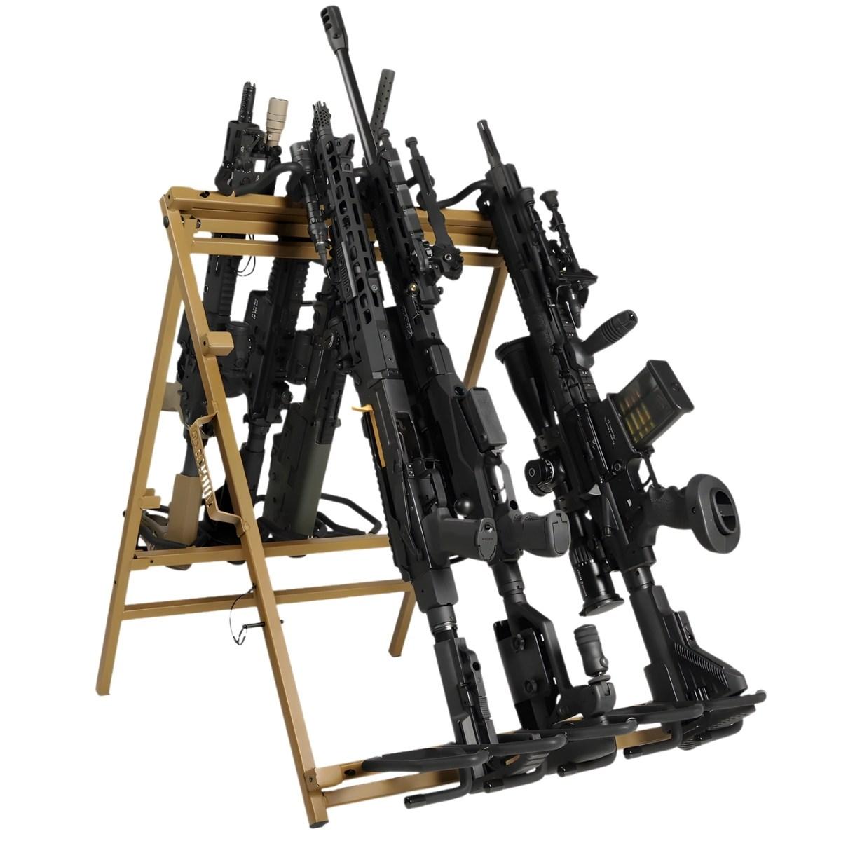 savior skladany stojak na bron dluga 9 slotow portable sbr rack stand tan rk sbr9 st tn