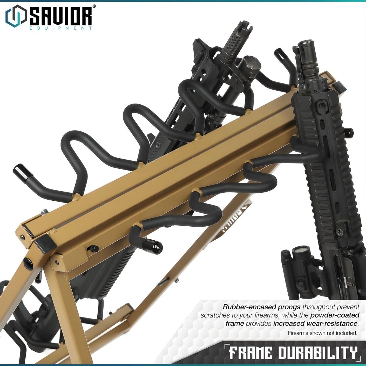 savior skladany stojak na bron dluga 9 slotow portable sbr rack stand tan rk sbr9 st tn