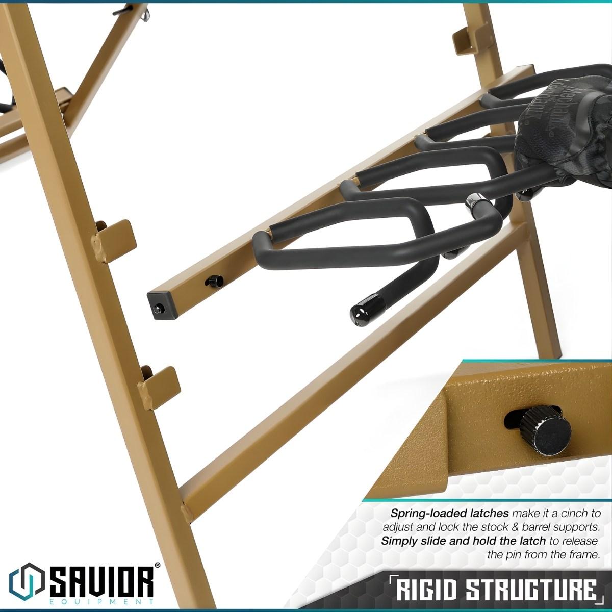 savior skladany stojak na bron dluga 9 slotow portable sbr rack stand tan rk sbr9 st tn