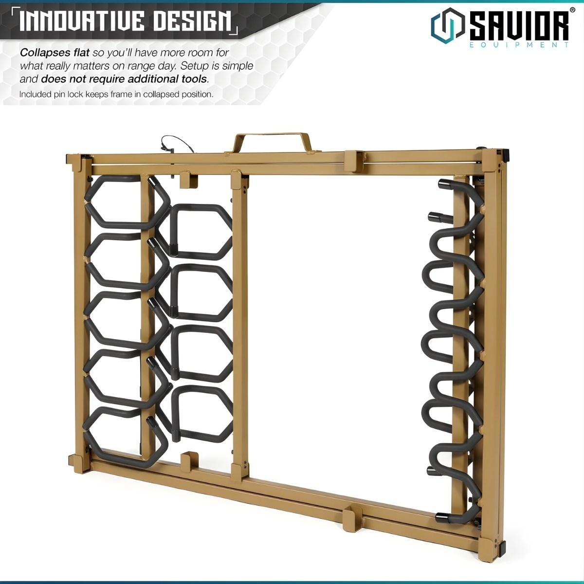 savior skladany stojak na bron dluga 9 slotow portable sbr rack stand tan rk sbr9 st tn
