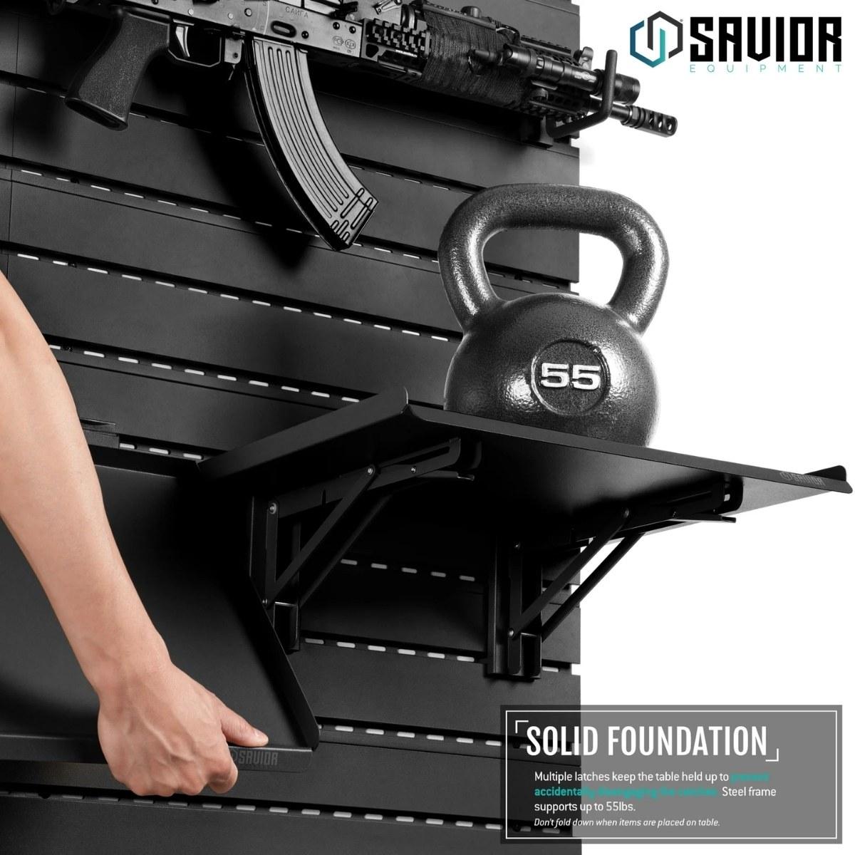 savior skladany stol blat roboczy wall rack system 43cm czarny wrs acc ft1713 bk