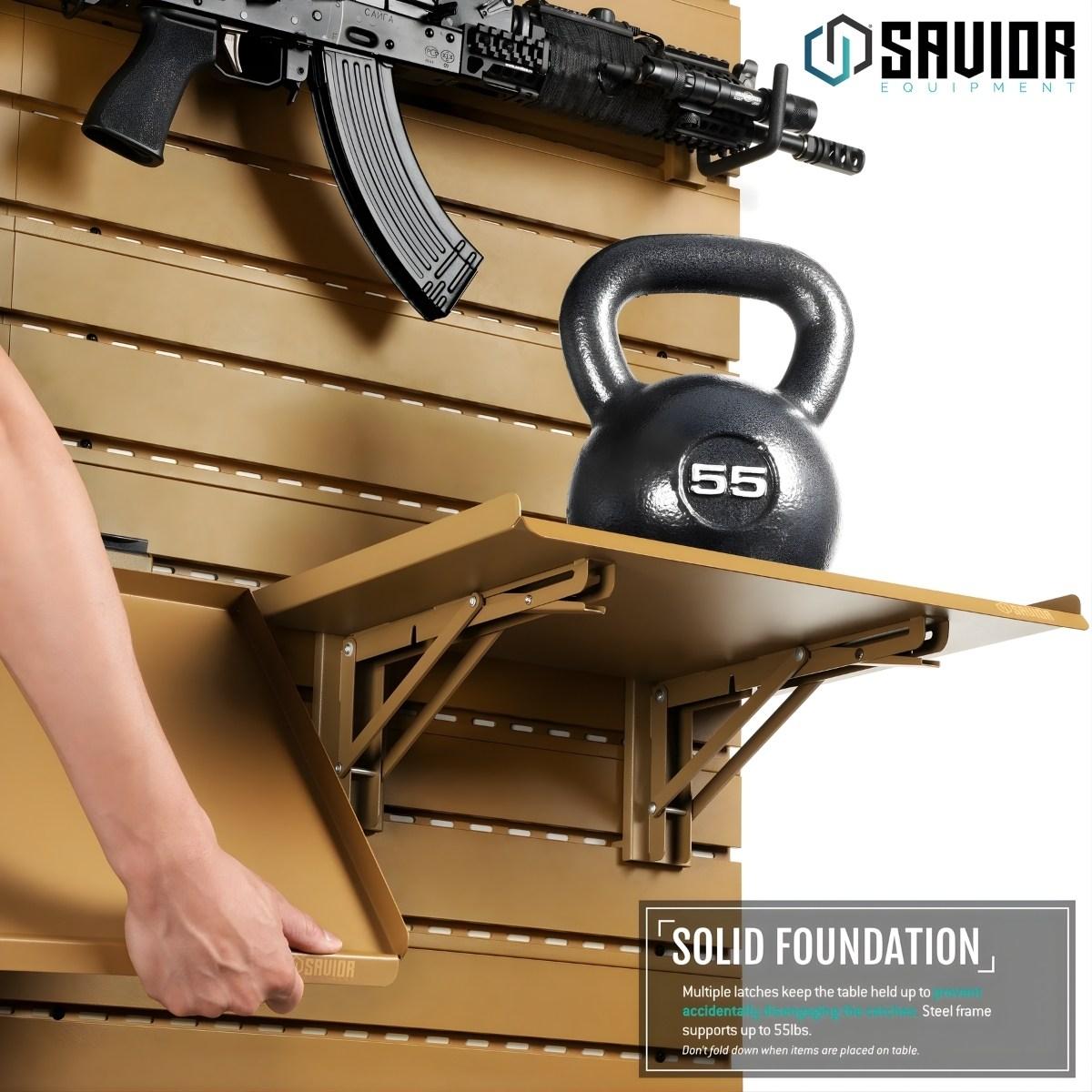 savior skladany stol blat roboczy wall rack system 43cm tan wrs acc ft1713 tn