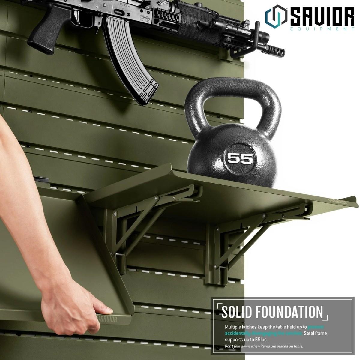 savior skladany stol blat roboczy wall rack system 91cm zielony wrs acc ft3613 og