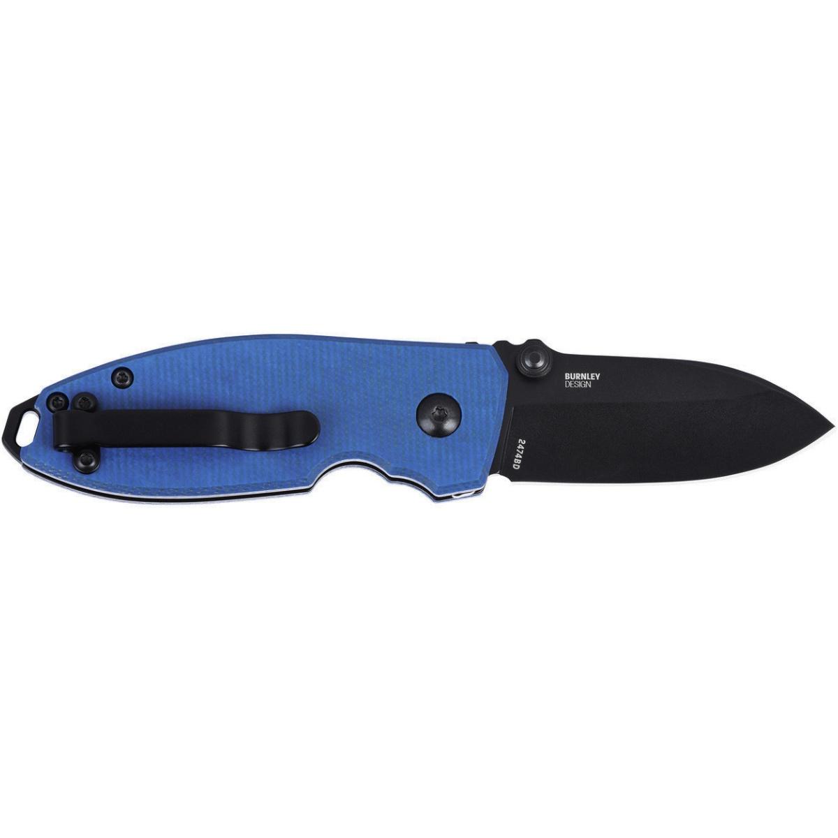 crkt noz squid button lock blue 2474 bd