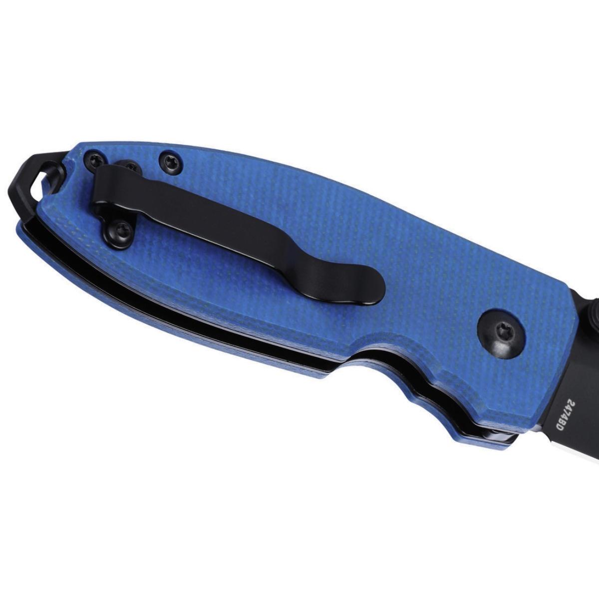 crkt noz squid button lock blue 2474 bd