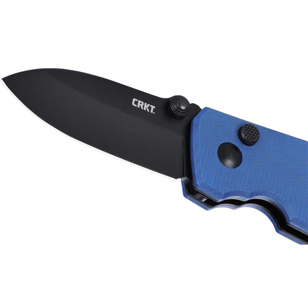 crkt noz squid button lock blue 2474 bd