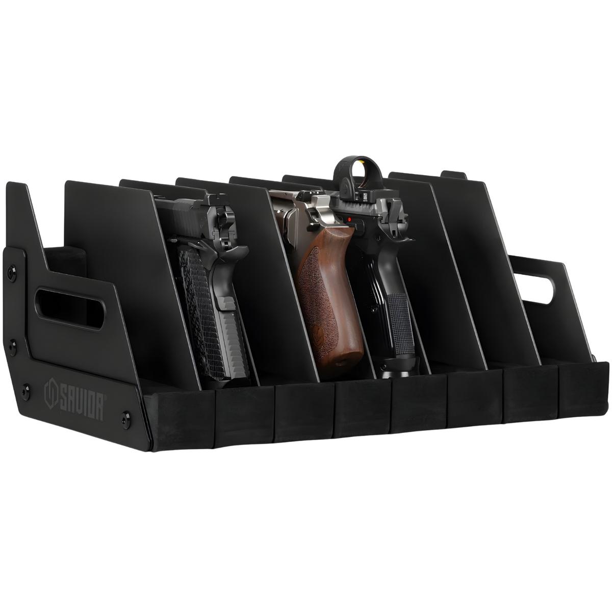 savior przenosny stojak na pistolety 8 szt mobile pistol storage rack black rk hand x8 bk