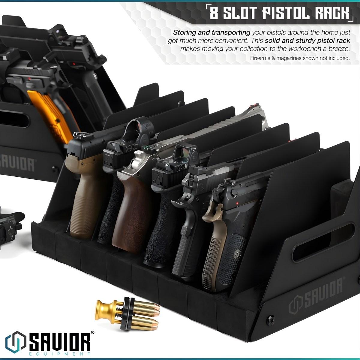 savior przenosny stojak na pistolety 8 szt mobile pistol storage rack black rk hand x8 bk