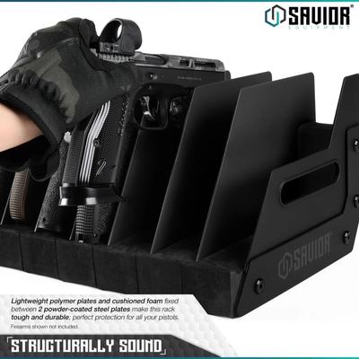 savior przenosny stojak na pistolety 8 szt mobile pistol storage rack black rk hand x8 bk