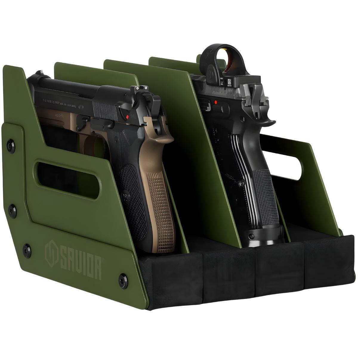 savior przenosny stojak na pistolety 4 szt mobile pistol storage rack od green rk hand xfour og