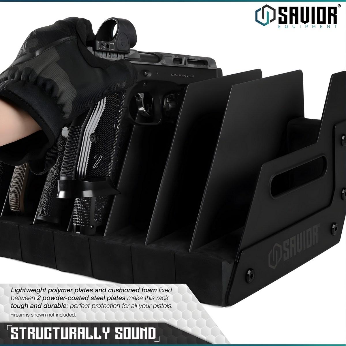 savior przenosny stojak na pistolety 6 szt mobile pistol storage rack black rk hand xsix bk