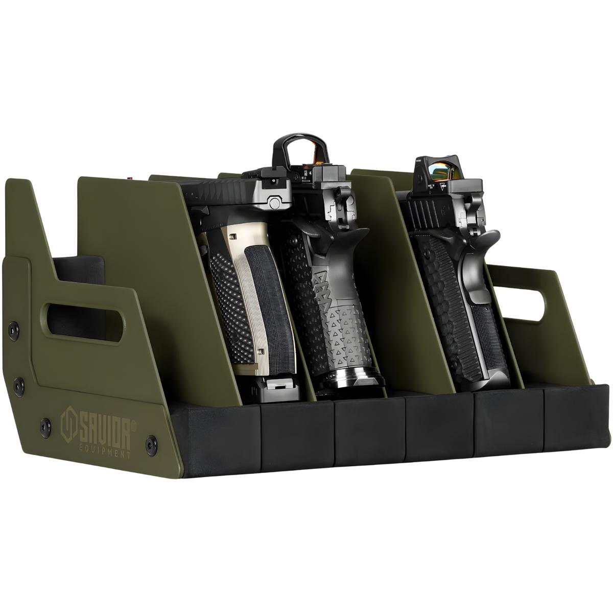 savior przenosny stojak na pistolety 6 szt mobile pistol storage rack od green rk hand xsix og