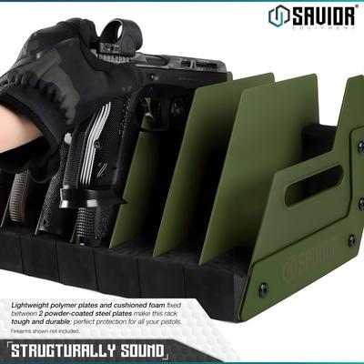 savior przenosny stojak na pistolety 6 szt mobile pistol storage rack od green rk hand xsix og